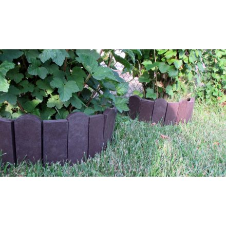 Műanyag paliszád "Orient", ~110x25 cm, kerítésléc profil, 78x21 mm, téglavörös / szürke