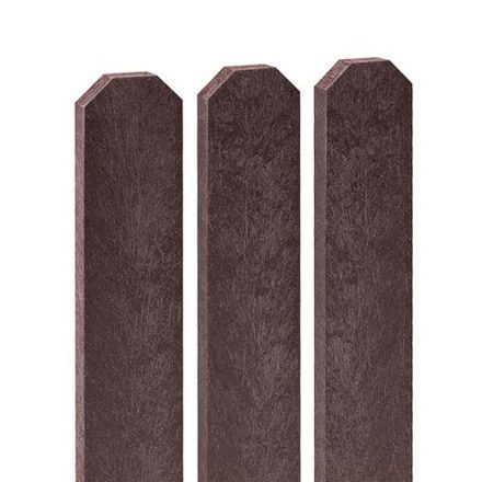 Műanyag kerítésléc 78x21 mm, 120 cm, vállas végű, barna