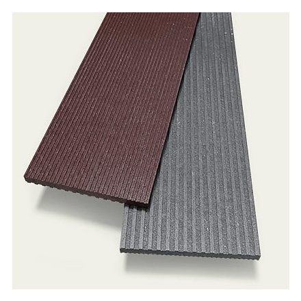 Műanyag bordázott teraszlap, stégburkolat 140x30 mm, 150 cm, szürke