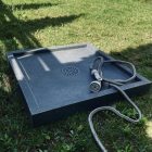 Műanyag kerti zuhanytálca 70x70x7 cm, szürke