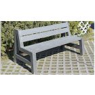 Műanyag pad "SOFIE", 75 X 91 cm, 150 cm, szürke - barna