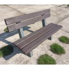 Műanyag pad "BÁRA", 83 x 67 cm, 100 cm, szürke - barna