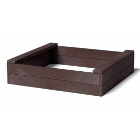   Műanyag homokozó 100 x 100 x 30 cm, barna, lapra szerelve, csavarokkal