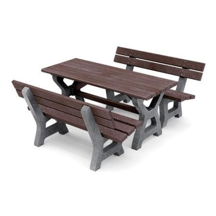 Műanyag "PIKNIK szett BÁRA" 170 cm, szürke - barna